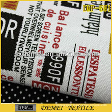 fashion poly cotton newspaper printed woven fabric
